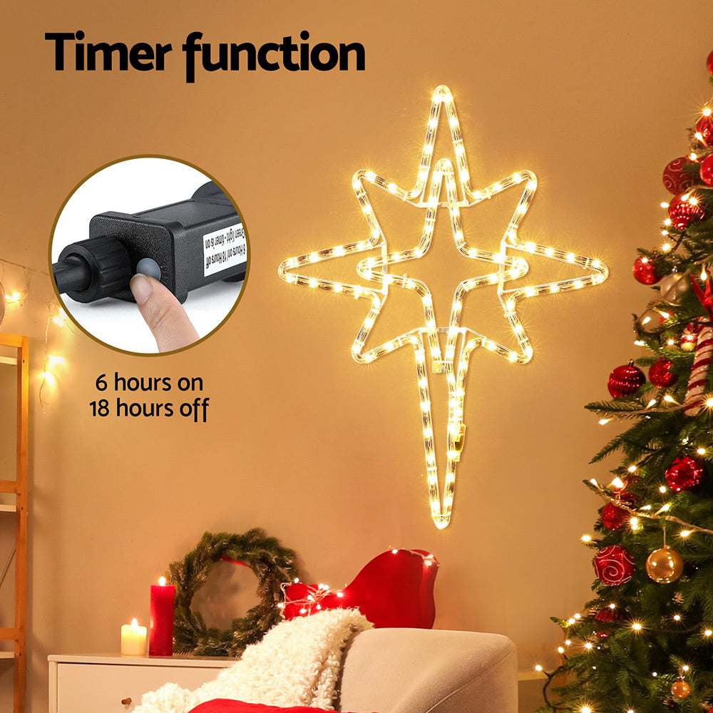 Jingle Jollys Christmas Lights 57cm Bethlehem Star 90 LED Xmas Decorations Motif-Occasions > Christmas > Christmas Decorations-PEROZ Accessories