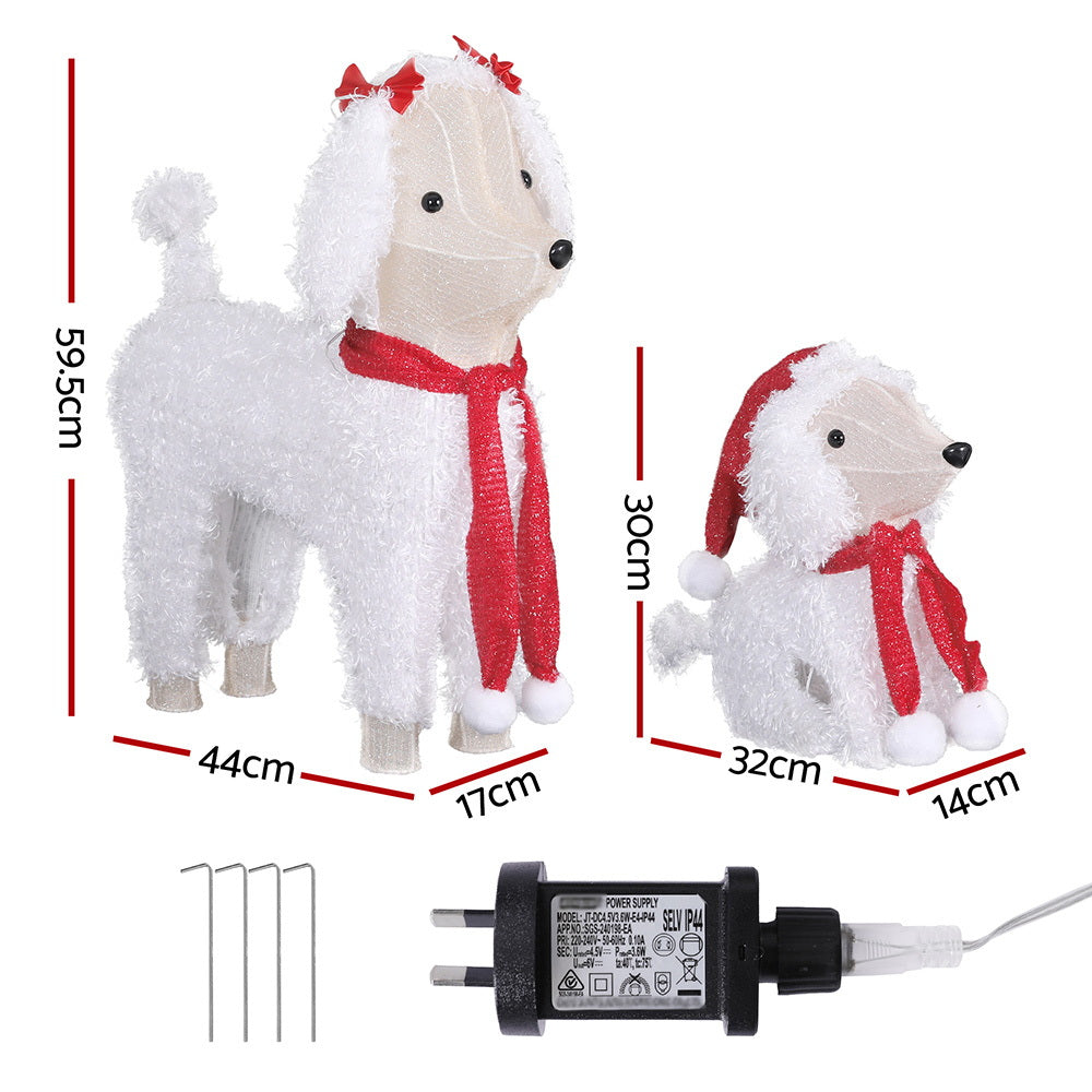 Jingle Jollys Christmas Lights 60 LED Fairy Light 2pcs Dog Decorations Set-Occasions &gt; Christmas &gt; Outdoor Decorations &amp; Lights-PEROZ Accessories