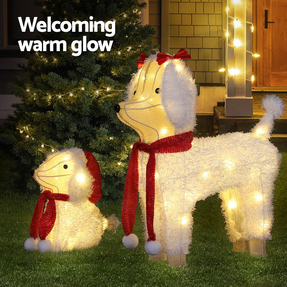 Jingle Jollys Christmas Lights 60 LED Fairy Light 2pcs Dog Decorations Set-Occasions > Christmas > Outdoor Decorations &amp; Lights-PEROZ Accessories