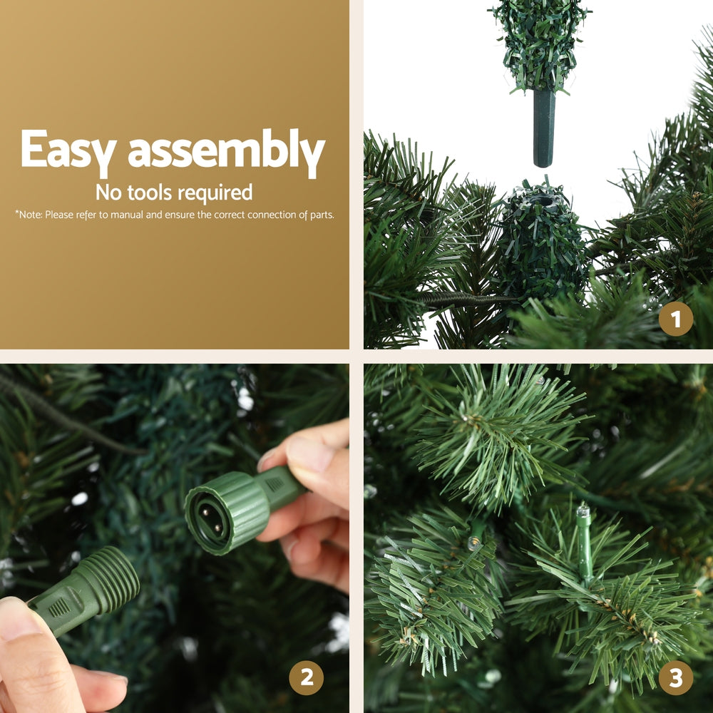 Jingle Jollys Christmas Tree 1.8M LED Corner Xmas Tree Half 8 Modes Multi-color-Occasions > Christmas > Christmas Trees-PEROZ Accessories