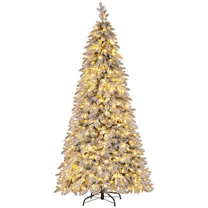 Jingle Jollys Christmas Tree 2.1m Flocking Pencil Tree LED Xmas 860 Tips White-Occasions > Christmas > Christmas Trees-PEROZ Accessories