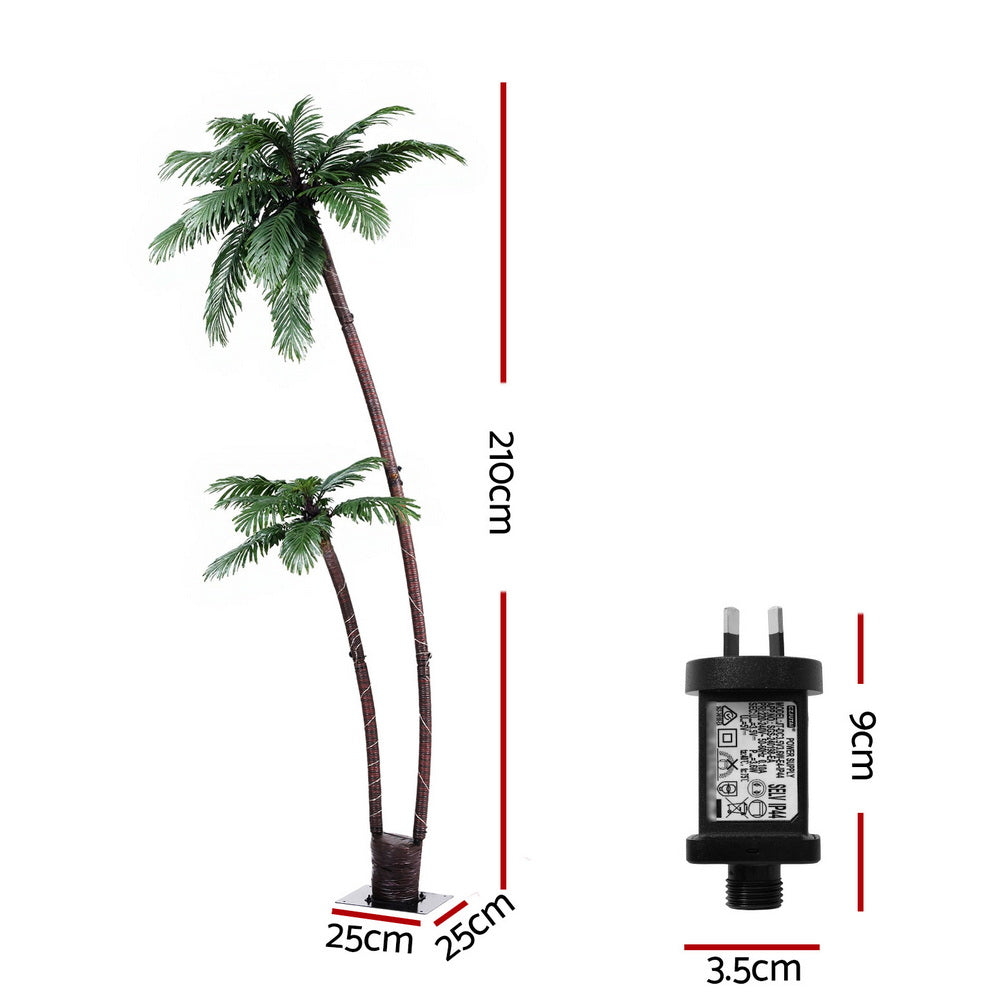 Jingle Jollys Christmas Tree 2.1m LED Lighted Xmas Palm Trees Party Decorations-Occasions > Christmas > Outdoor Decorations &amp; Lights-PEROZ Accessories