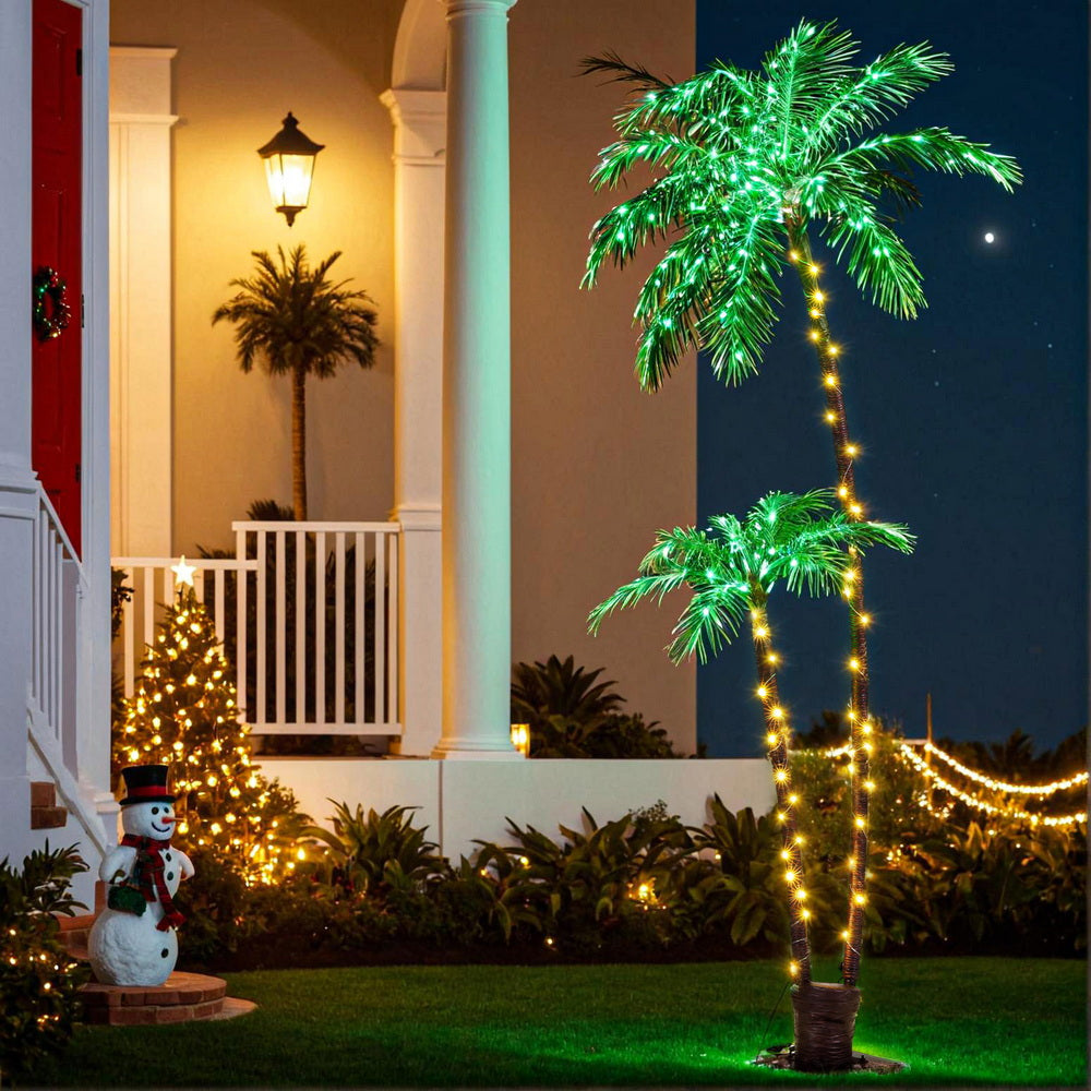 Jingle Jollys Christmas Tree 2.1m LED Lighted Xmas Palm Trees Party Decorations-Occasions > Christmas > Outdoor Decorations &amp; Lights-PEROZ Accessories