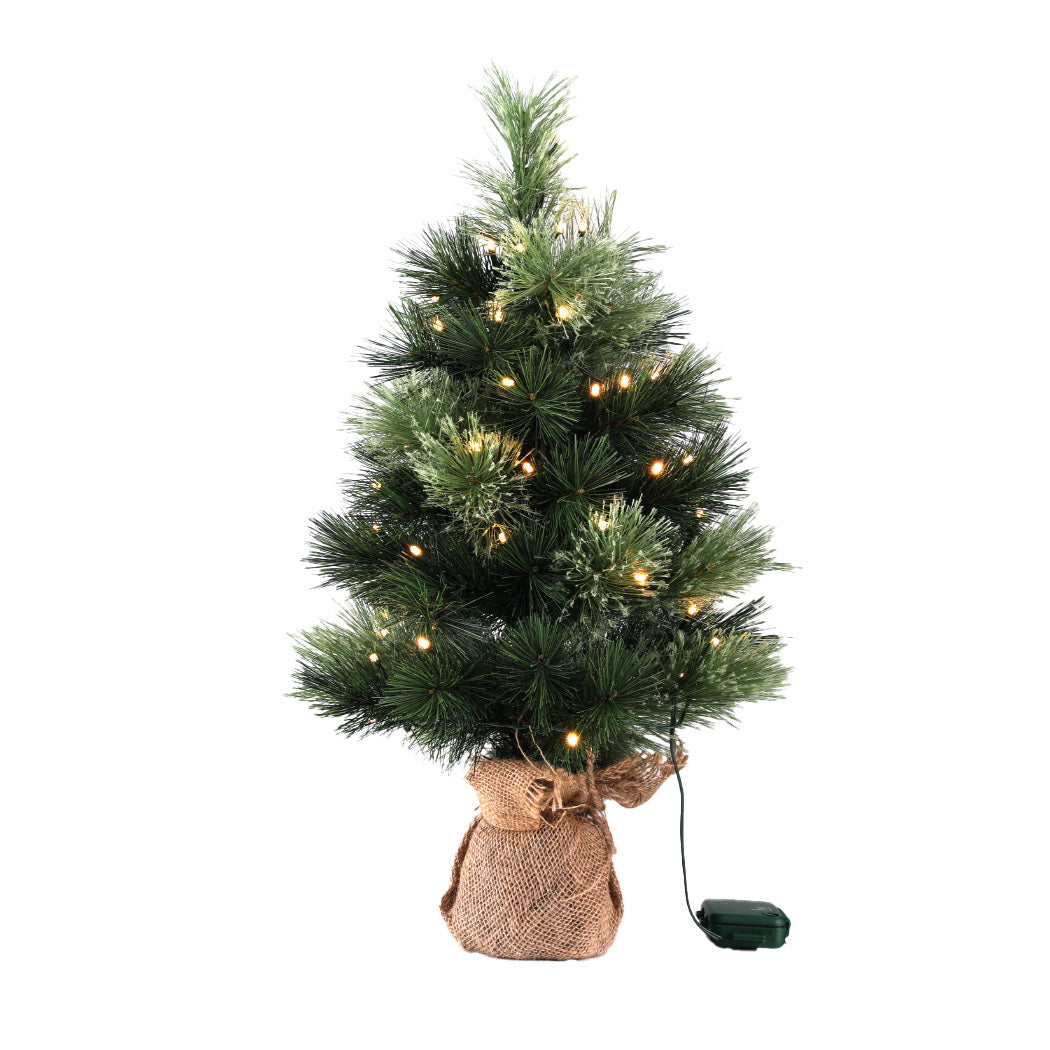 Jingle Jollys Christmas Tree 60CM Mini Tabletop 8 Light Modes Timer Xmas Tree-Occasions > Christmas > Christmas Trees-PEROZ Accessories