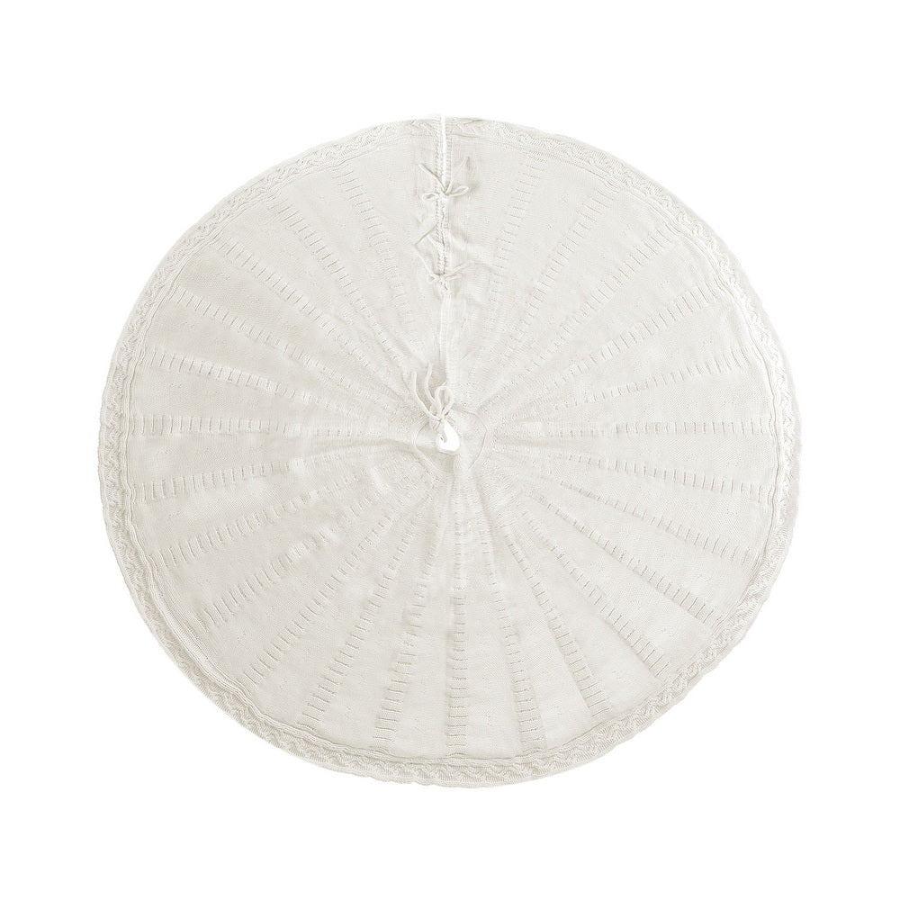 Jingle Jollys Christmas Tree Skirt 90cm Knitted Fabric Xmas Ornament Decor Beige-Occasions > Christmas > Christmas Decorations-PEROZ Accessories