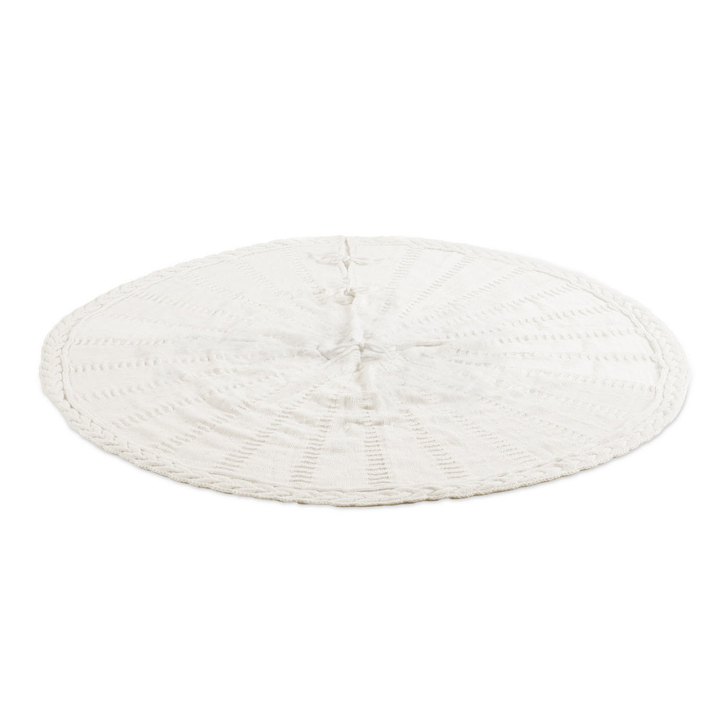 Jingle Jollys Christmas Tree Skirt 90cm Knitted Fabric Xmas Ornament Decor Beige-Occasions > Christmas > Christmas Decorations-PEROZ Accessories
