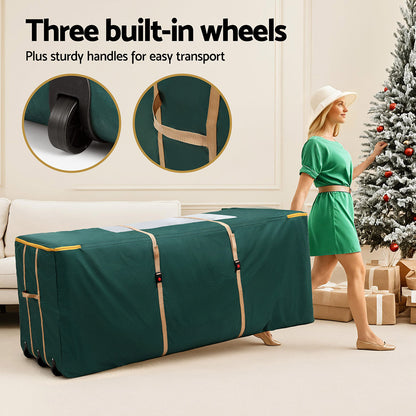 Jingle Jollys Christmas Tree Storage Bag Up to 10ft Visible Handle Wheels Green-Occasions > Christmas > Christmas Decorations-PEROZ Accessories