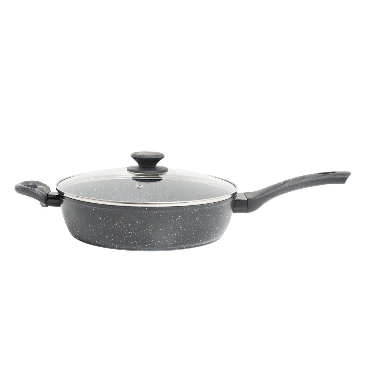 StoneChef 2 Piece Set 1 x Deep Frypan 28cm 1 x Frypan 28cm Grey Handle-Cookware-PEROZ Accessories