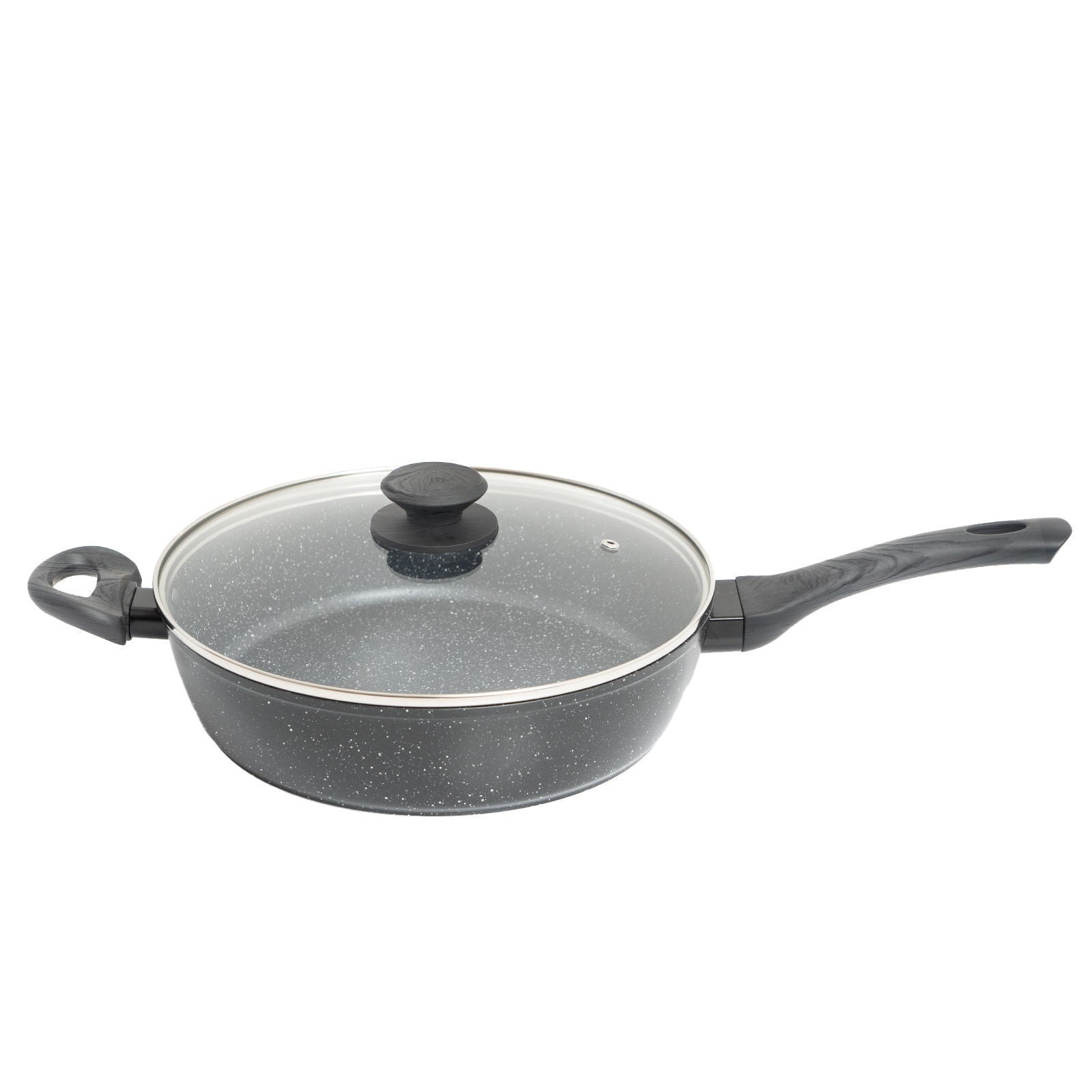 StoneChef 2 Piece Set 1 x Deep Frypan 28cm 1 x Frypan 28cm Grey Handle-Cookware-PEROZ Accessories