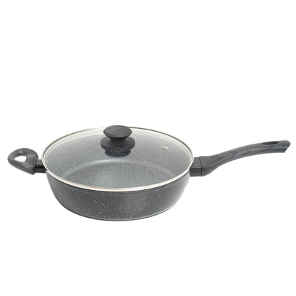 StoneChef 2 Piece Set 1 x Deep Frypan 28cm 1 x Frypan 28cm Grey Handle-Cookware-PEROZ Accessories
