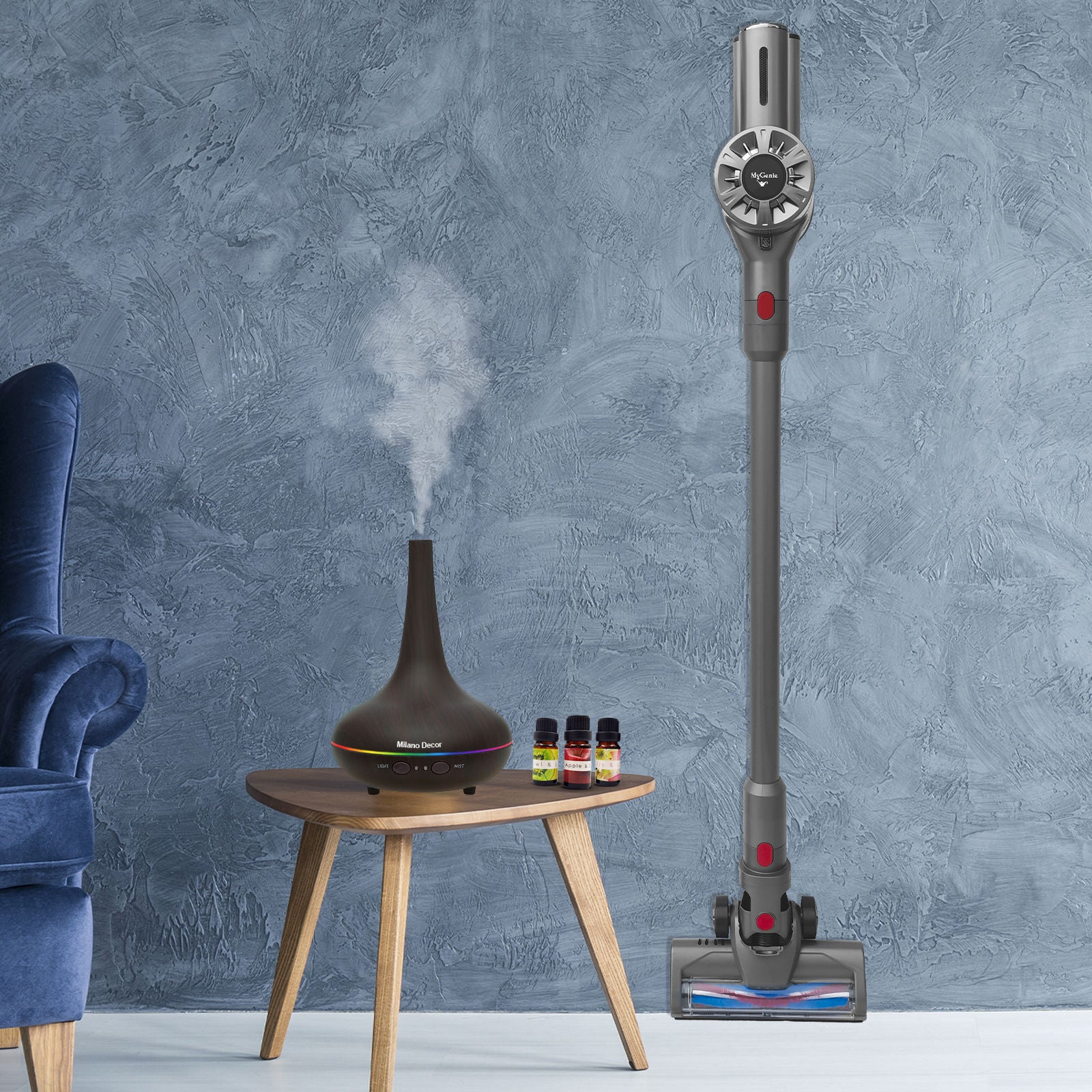 MyGenie X5 Cordless Vacuum Cleaner + Bonus Dark Wood Diffuser Humidifier-Small Home Appliances-PEROZ Accessories