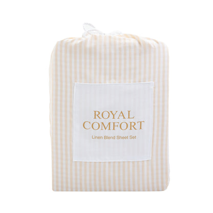 Royal Comfort Linen Bedding Set Linen Blend 4 Pce Sheet Set And Quilt Cover Set-Bedding-PEROZ Accessories