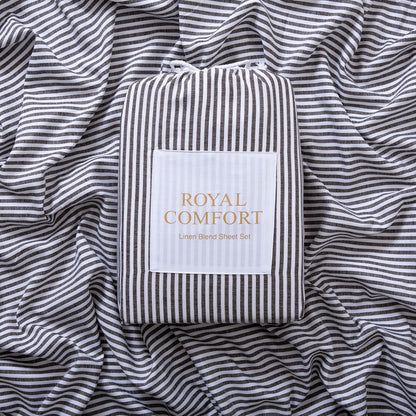 Royal Comfort Bedding Set 1 x Linen Blend Sheet Set And 2 x Air Mesh Pillows-Bedding-PEROZ Accessories