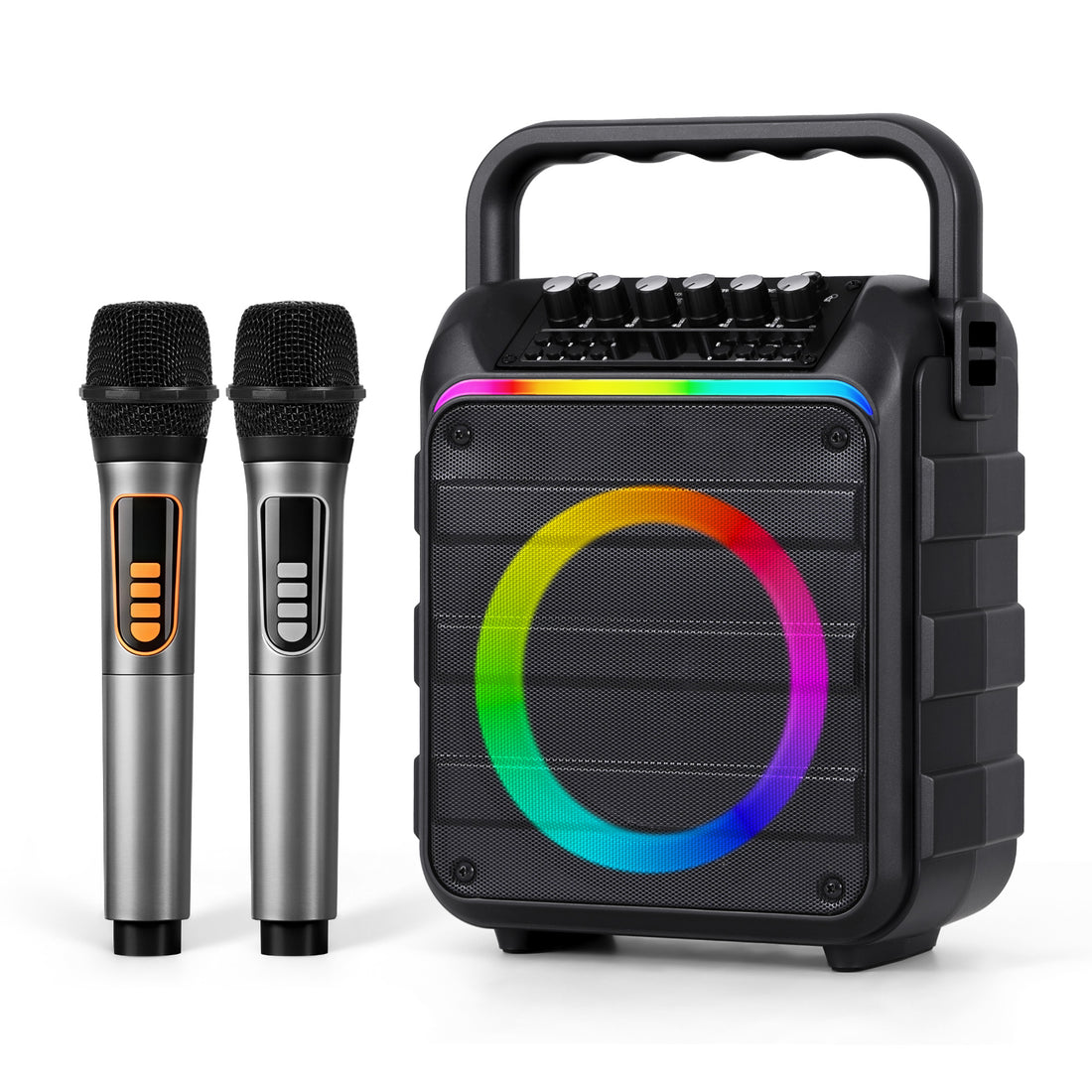 Alpha Portable Karaoke Machine with 2 Wireless Microphones Bluetooth 5.3-Audio &amp; Video > Speakers > Bluetooth Speakers-PEROZ Accessories
