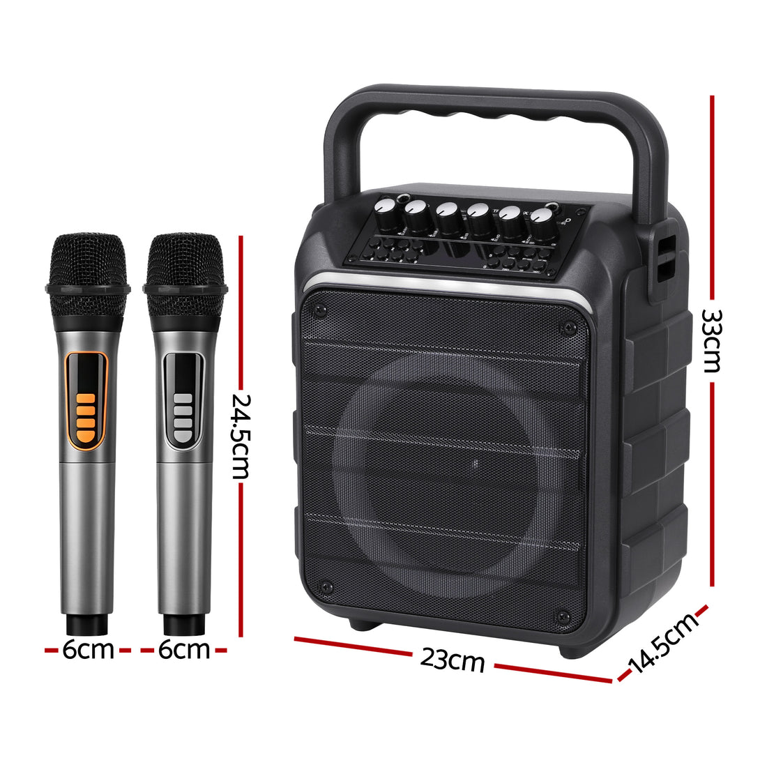Alpha Portable Karaoke Machine with 2 Wireless Microphones Bluetooth 5.3-Audio &amp; Video > Speakers > Bluetooth Speakers-PEROZ Accessories
