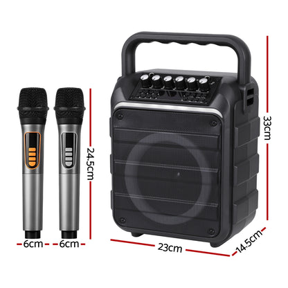 Alpha Portable Karaoke Machine with 2 Wireless Microphones Bluetooth 5.3-Audio &amp; Video > Speakers > Bluetooth Speakers-PEROZ Accessories