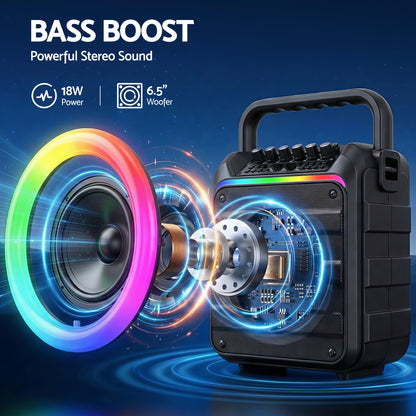Alpha Portable Karaoke Machine with 2 Wireless Microphones Bluetooth 5.3-Audio &amp; Video > Speakers > Bluetooth Speakers-PEROZ Accessories