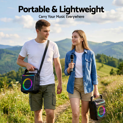Alpha Portable Karaoke Machine with 2 Wireless Microphones Bluetooth 5.3-Audio &amp; Video > Speakers > Bluetooth Speakers-PEROZ Accessories