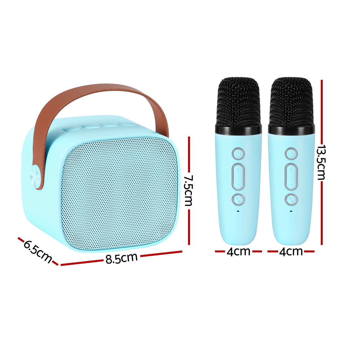 Alpha Mini Portable Karaoke Machine for Adults Kids with 2 Wireless Microphones-Audio &amp; Video > Speakers > Bluetooth Speakers-PEROZ Accessories