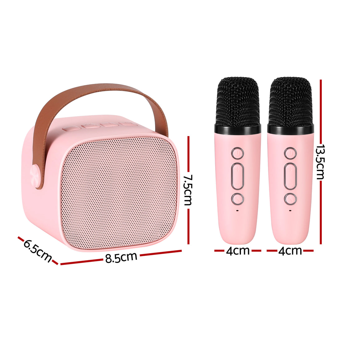 Alpha Mini Portable Karaoke Machine for Adults Kids with 2 Wireless Microphones-Audio &amp; Video > Speakers > Bluetooth Speakers-PEROZ Accessories
