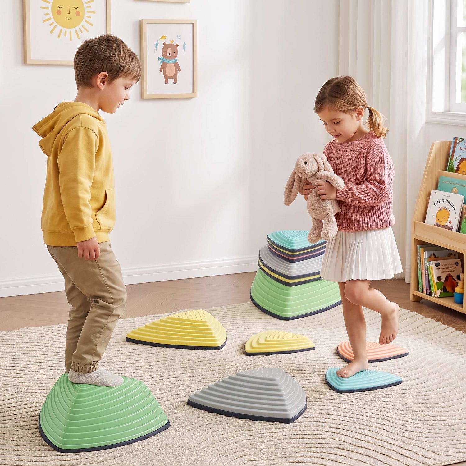 Keezi Kids Stepping Stones 6PCS Balance Stones Indoor Outdoor Toy