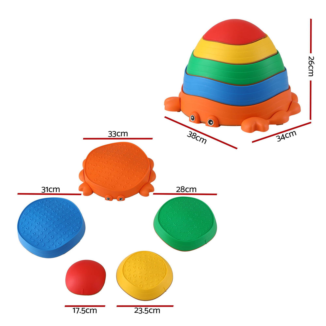Keezi Kids Stepping Stones Balance Stone Set Crab Indoor Outdoor 5PCS-Baby &amp; Kids > Baby &amp; Kid&