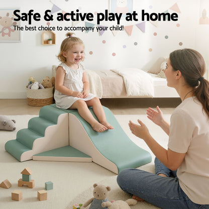 Keezi Kids Climbing Blocks 4-Piece Foam Toddler Playset Soft Indoor Climbing Toy Rocker-Baby &amp; Kids > Baby &amp; Kid&