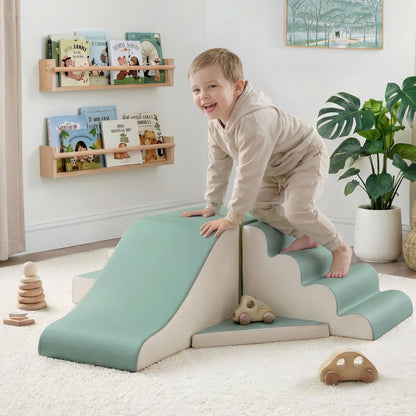 Keezi Kids Climbing Blocks 4-Piece Foam Toddler Playset Soft Indoor Climbing Toy Rocker-Baby &amp; Kids > Baby &amp; Kid&