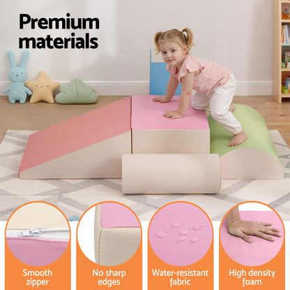 Keezi Kids Climbing Blocks 5-Piece Foam Toddler Playset Soft Indoor Climbing Toy Rocker-Baby &amp; Kids > Baby &amp; Kid&