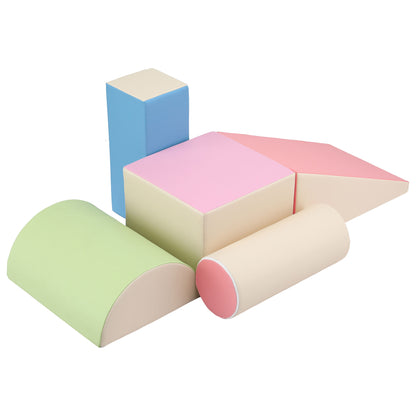 Keezi Kids Climbing Blocks 5-Piece Foam Toddler Playset Soft Indoor Climbing Toy Rocker-Baby &amp; Kids > Baby &amp; Kid&