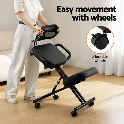 Artiss Kneeling Chair Ergonomic Office Home Knee Seat Posture Back Stretch Rest-Furniture &gt; Office &gt; Office &amp; Desk Chairs-PEROZ Accessories