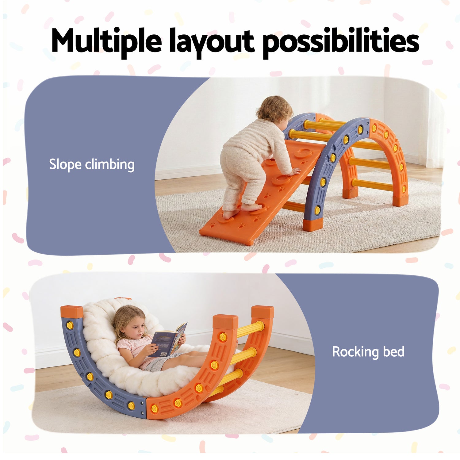 Keezi Kids Climbing Frame Set With Slide Indoor Outdoor Toddler Toys Pikler Arch Climber-Baby &amp; Kids > Baby &amp; Kid&