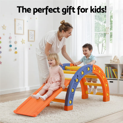 Keezi Kids Climbing Frame Set With Slide Indoor Outdoor Toddler Toys Pikler Arch Climber-Baby &amp; Kids > Baby &amp; Kid&