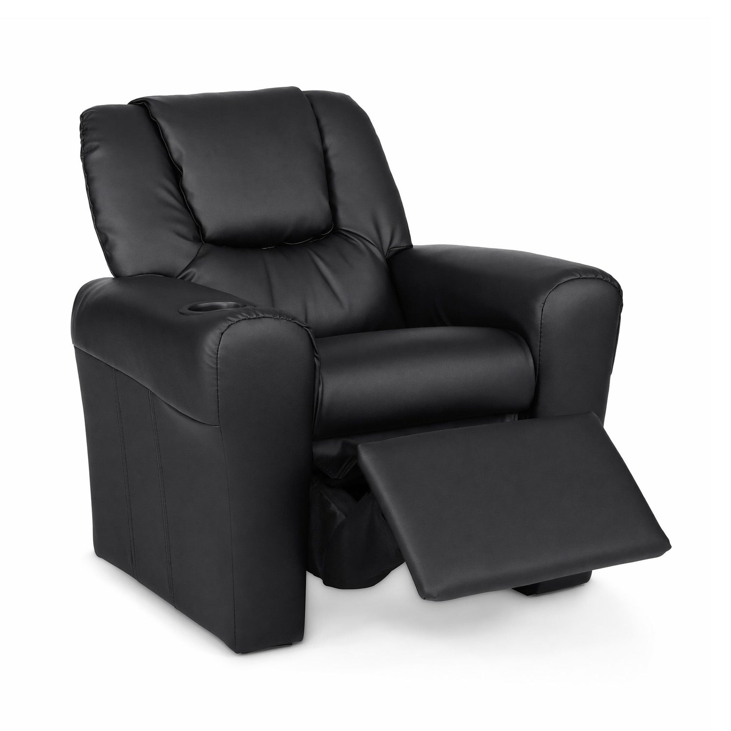 Keezi Kids Recliner Chair Black PU Leather Sofa Lounge Couch Children Armchair-Recliner Chairs-PEROZ Accessories