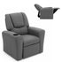 Keezi Kids Recliner Chair Grey Linen Soft Sofa Lounge Couch Children Armchair-Recliner Chairs-PEROZ Accessories
