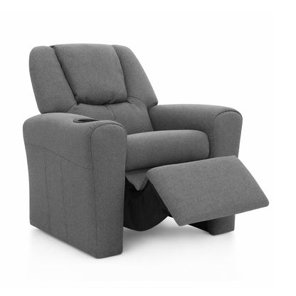 Keezi Kids Recliner Chair Grey Linen Soft Sofa Lounge Couch Children Armchair-Recliner Chairs-PEROZ Accessories