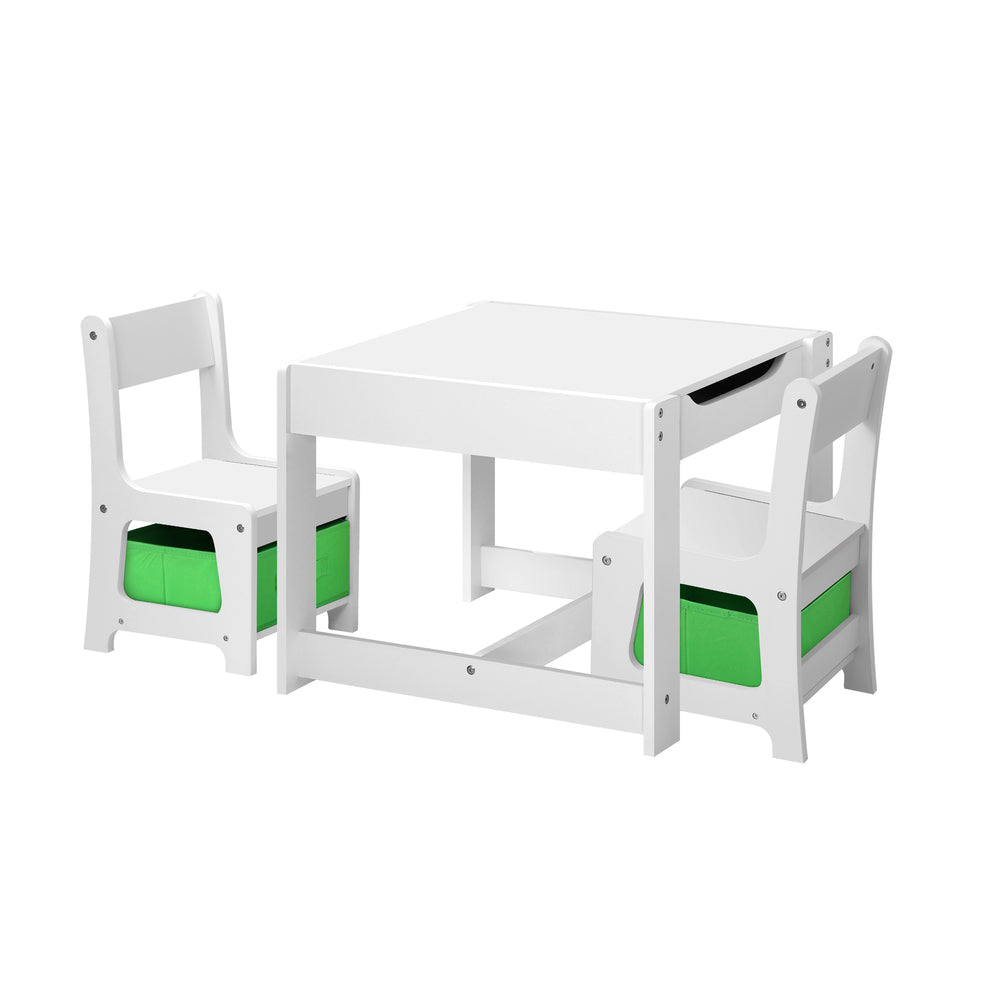 Oikiture Kids Table and Chair Set with Storage Box Wooden-Kid Table Set-PEROZ Accessories