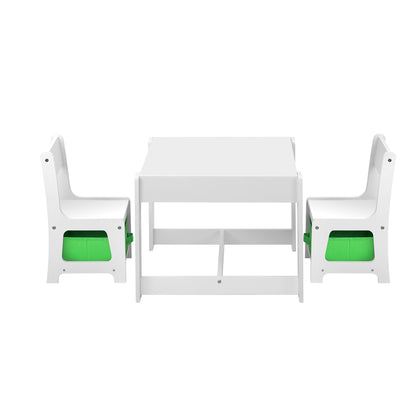 Oikiture Kids Table and Chair Set with Storage Box Wooden-Kid Table Set-PEROZ Accessories