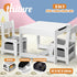 Oikiture Kids Table and Chairs Set Activity Play Study Desk w/ Toys Storage Box Grey-Kid Table Sets-PEROZ Accessories
