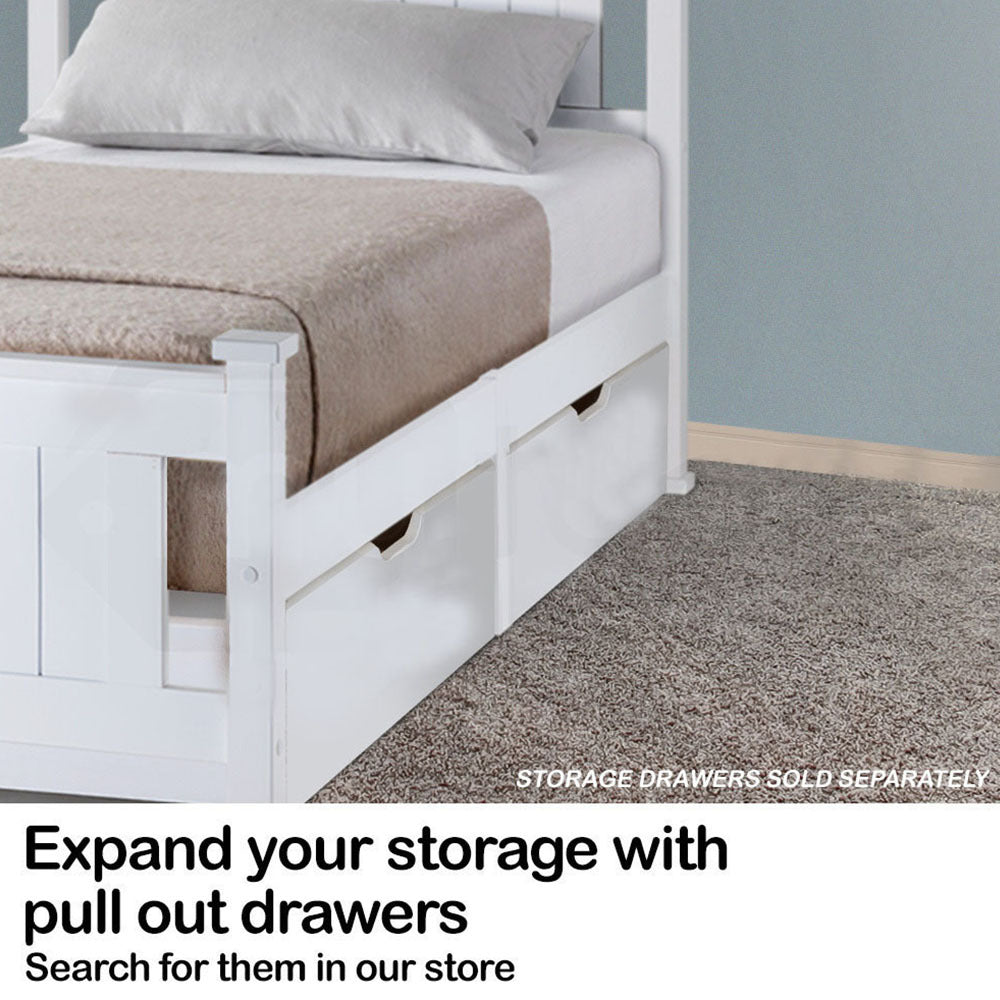 KINGSTON SLUMBER Single Wooden Bed Frame, Bedroom Furniture for Kids and Adults-Furniture > Bedroom > Beds &amp; Bed Frames-PEROZ Accessories