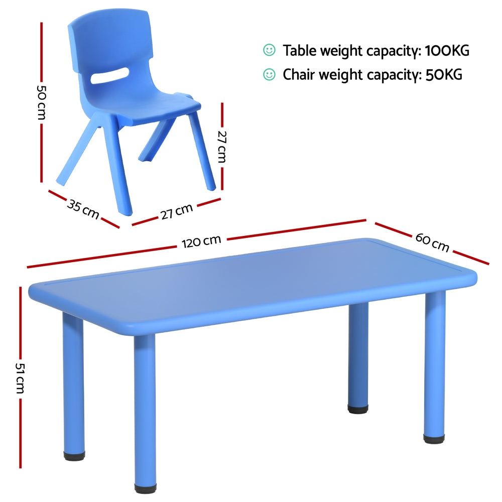 Keezi 5PCS Kids Table and Chairs Set Children Study Desk Furniture Plastic 4 Chairs-Baby &amp; Kids &gt; Kid&
