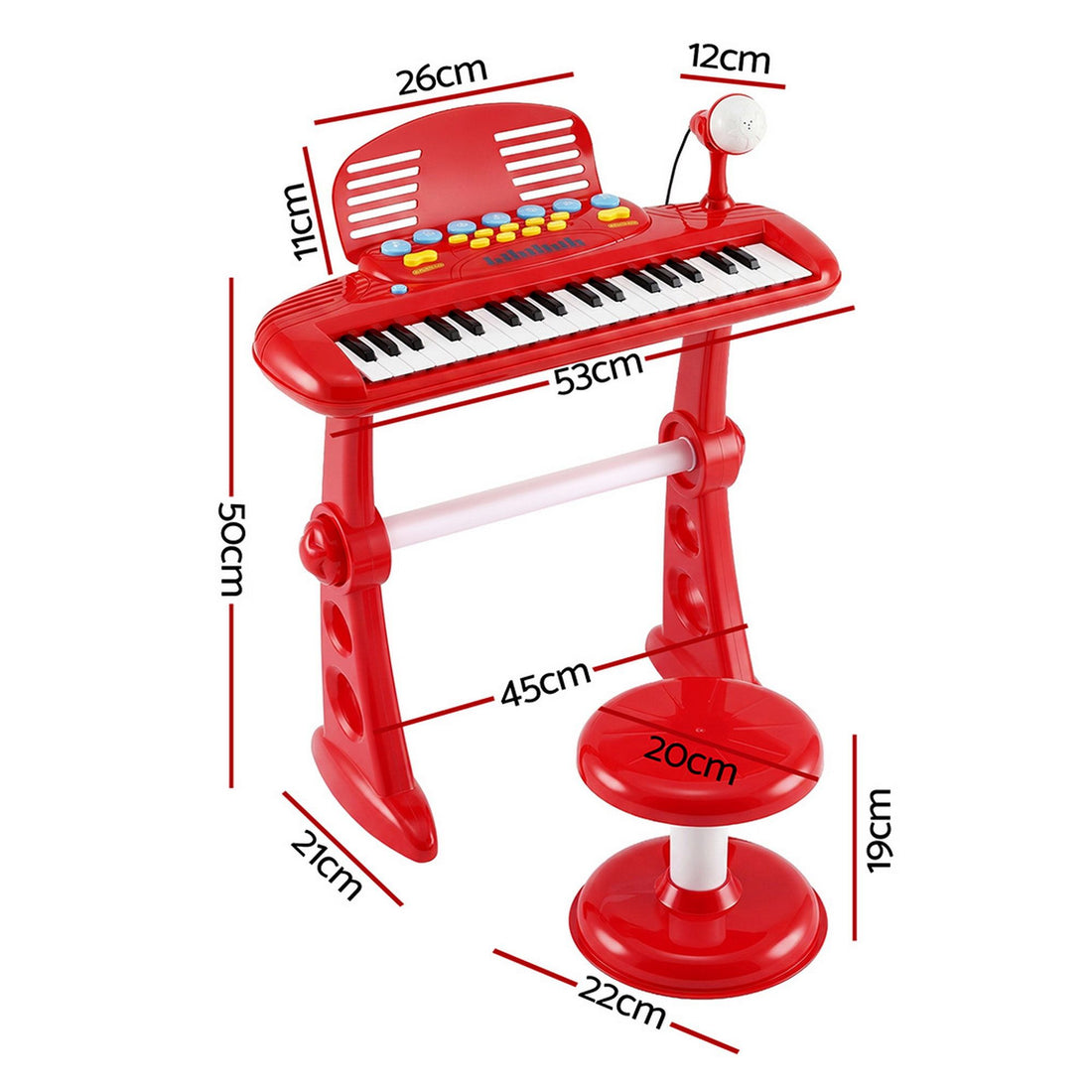 Keezi Kids Piano Keyboard 37 Keys Electronic Musical Instrument Set w/ Stool Microphone-Baby &amp; Kids > Baby &amp; Kid&