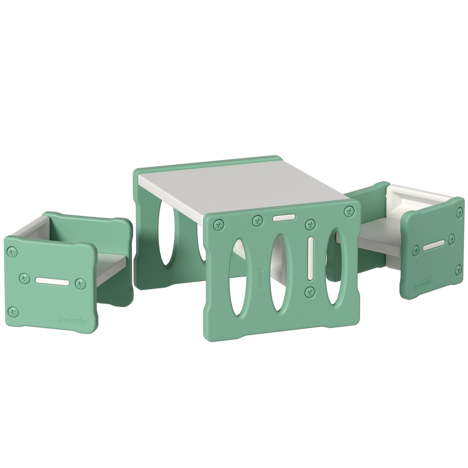 Keezi 3PCS Kids Table and Chairs Set HDPE-Baby &amp; Kids &gt; Kid&