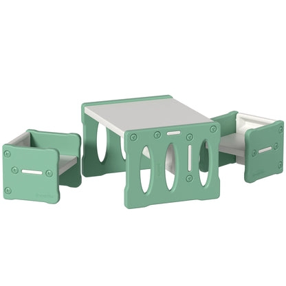 Keezi 3PCS Kids Table and Chairs Set HDPE-Baby &amp; Kids &gt; Kid&