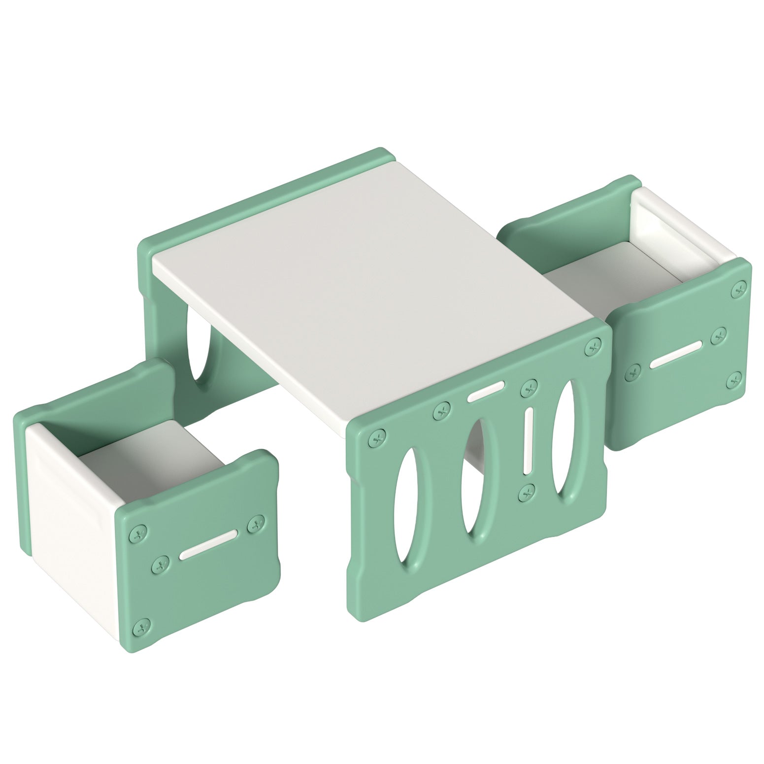 Keezi 3PCS Kids Table and Chairs Set HDPE-Baby &amp; Kids &gt; Kid&