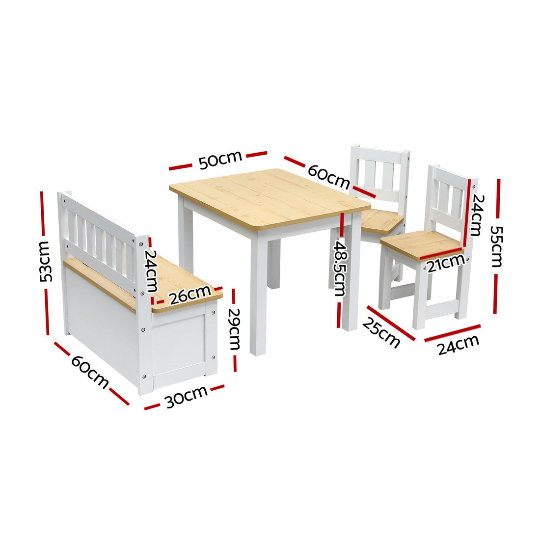 Keezi 2 in 1 Kids Table and Chair Set, Activity Table with Storage Bench and 2 Chairs for Reading, Drawing, Writing, Snack Time &amp; Arts Crafts, 4 PCS Toddler Table and Chair Set, Natural-Baby &amp; Kids > Kid&