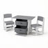 Keezi Kids Table and 2 Chairs Set Wooden Activity Table wit 2 Storage Drawers, Toddler Table and Chair Set for Children Drawing, Reading, Crafts, Eating, Grey-Baby & Kids > Kid&
