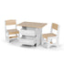 Keezi Kids Table and 2 Chairs Set Wooden Activity Table wit 2 Storage Drawers, Toddler Table and Chair Set for Children Drawing, Reading, Crafts, Eating, Natural-Baby & Kids > Kid&