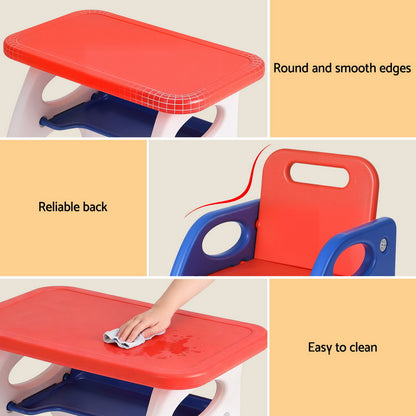 Keezi Kids Table and Chair Set HDPE Toddler Activity Play Set Orange/Yellow-Baby &amp; Kids &gt; Kid&