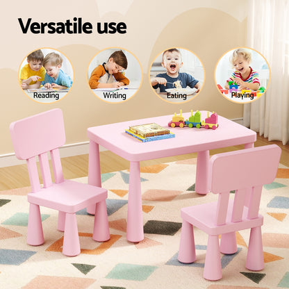 1 Keezi Kids Table and 2 Chairs Set Pink-Baby &amp; Kids &gt; Kid&